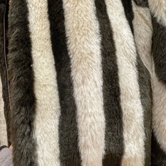 STAUD Faux Fur Striped Coat - Picture 2 of 5
